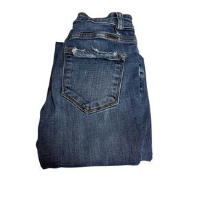 KanCan size 5/26 Blue Denim Jeans distressed hems skinny fit